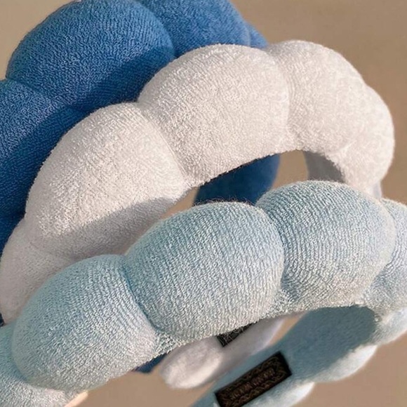 3pcs Women's Thick Fuzzy headbands light blue/ brown combo 3 pack NTW - Picture 2 of 16